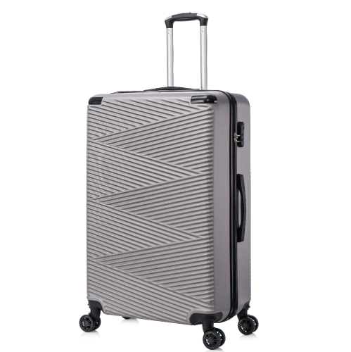 VALISE RIGIDE DE 3 PIÈCES DE TOSCANO-INTRECCIARE AND DURABLE RÉSISTANT AUX RAYURES, GRIS