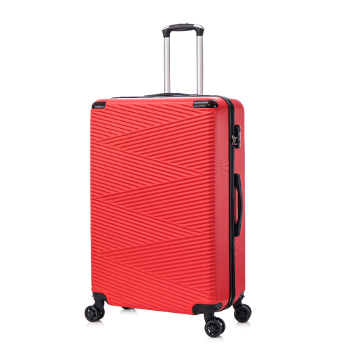 VALISE RIGIDE 3 PIÈCES DE TOSCANO-INTRECCIARE AND DURABLE RÉSISTANT AUX RAYURES - VERMILION RED