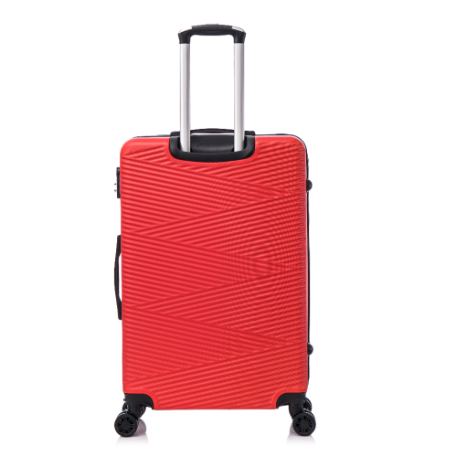 VALISE RIGIDE 3 PIÈCES DE TOSCANO-INTRECCIARE AND DURABLE RÉSISTANT AUX RAYURES - VERMILION RED