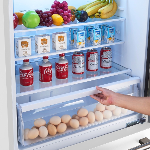 Forno Milano Espresso 31-inch Bottom Freezer Right Swing Door Refrigerator in White, 17.2 cu. ft. Additional Antique Brass Handles Included