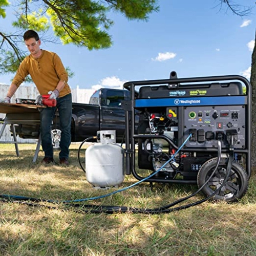 Westinghouse Outdoor Power Equipment 15000 Peak Watt Dual Fuel Home Backup Portable Generator, Remote Electric Start, Transfer Switch Ready, Gas and