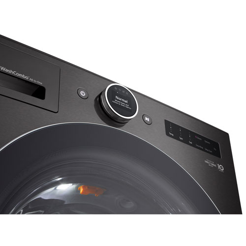 LG 5.7 Cu. Ft. High Efficiency Electric Washer & Dryer Combo - Black Steel