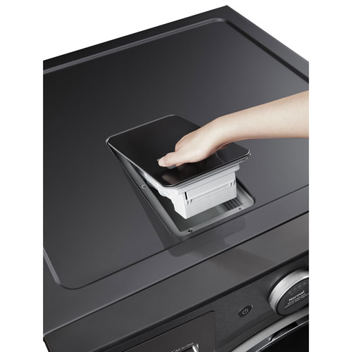 LG 5.7 Cu. Ft. High Efficiency Electric Washer & Dryer Combo (WM6998HBA) - Black Steel