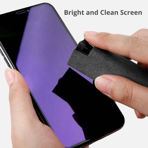 BATTPIT All-in-One Fingerprint-Proof Screen Cleaner Water Mist Spray & Wipe Cleaner with Microfiber for All Phones, Laptop and Tablet Screens (Blue)