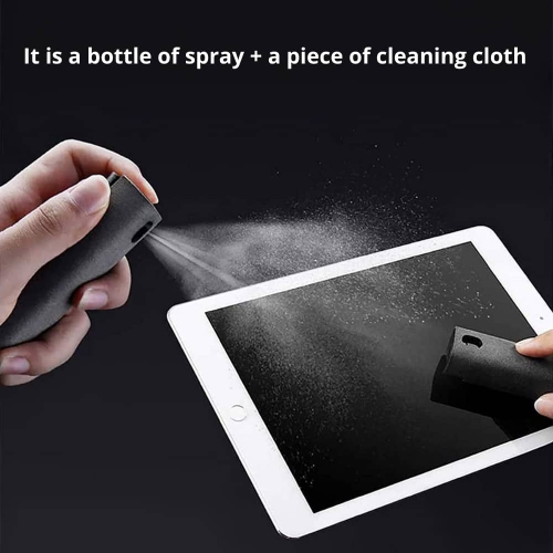 BATTPIT All-in-One Fingerprint-Proof Screen Cleaner Water Mist Spray & Wipe Cleaner with Microfiber for All Phones, Laptop and Tablet Screens (Pink)
