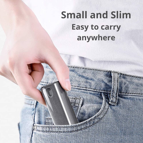 BATTPIT All-in-One Fingerprint-Proof Screen Cleaner Water Mist Spray & Wipe Cleaner with Microfiber for All Phones, Laptop and Tablet Screens (Pink)