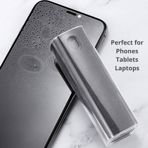 BATTPIT All-in-One Fingerprint-Proof Screen Cleaner Water Mist Spray & Wipe Cleaner with Microfiber for All Phones, Laptop and Tablet Screens (Pink)