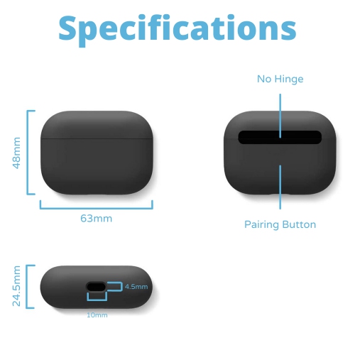 BATTPIT AirPods Pro Case 3 Colour Pack, Full Protective Shockproof [Blue/Red/Black]