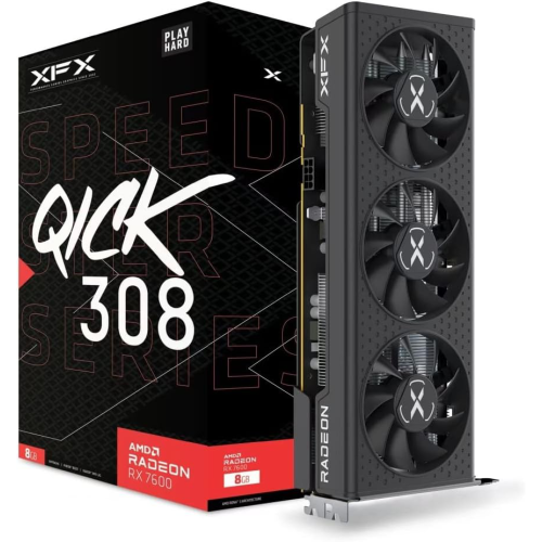 XFX  Speedster Qick308 Radeon Rx 7600 Black Gaming Graphics Card With 8GB Gddr6 HDMI 3Xdp, Amd Rdna 3 Rx-76Pqickby Great card for under $300