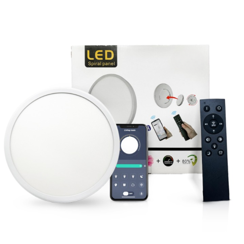 AIER LIGHTING Ceiling Light Flush Mount - 15 Inch 32 Watt, 3 Color Temperatures (3000K/4000K/6000K) & Dimmable, With Phone App And Remote 1 Piece (White)