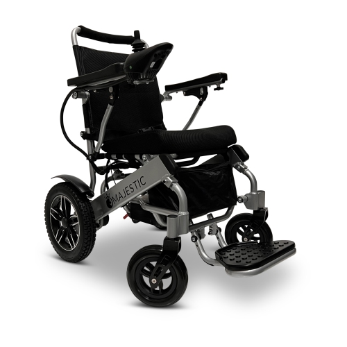 IQ-8000 PLUS MAJESTIC Power Chair| Ultra-Light & Foldable Gel Memory Foam Seat| Up to 21 km Range| Airline & Cruise Approved| 20’’ Seat Width, Silver