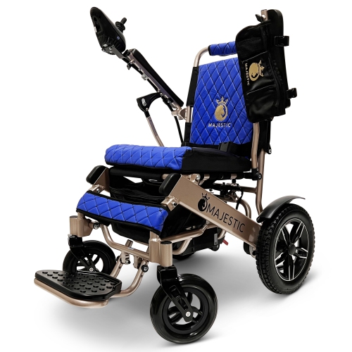 MAJESTIC  Iq-8000 Plus Max Power Chair | Ultra-Light & Foldable | Gel Memory Foam Seat | Up to 30 Km Range | 20’’ Seat Width, Bronze Frame Textile