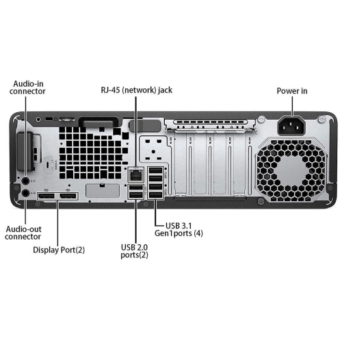 HP EliteDesk 800 G4 Small Form Factor Desktop - Intel Core i5 (8th Gen), 16GB Memory, 1TB SSD, Win 11 Pro + Wi-Fi, Keyboard & Mouse Included by HP - Refurbished condition - Image 4