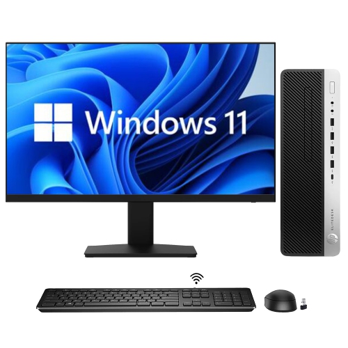Remis à neuf - ordinateur de bureau haute performance EliteDesk 800 G4 SFF de HP/nouveau moniteur 24&nbsp;po/Windows 11 Pro/hexacoeur i5