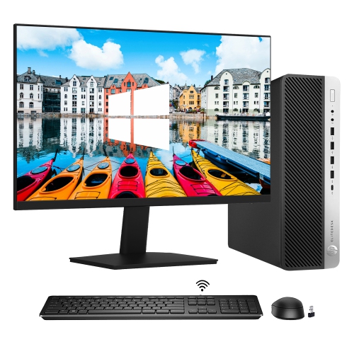 Refurbished - Windows 11 Pro Desktop PC ~ HP EliteDesk 800 G4 SFF | New 24 inch Monitor | Intel Core i7 Processor | 16GB DDR4 RAM | 512GB NVMe SSD |