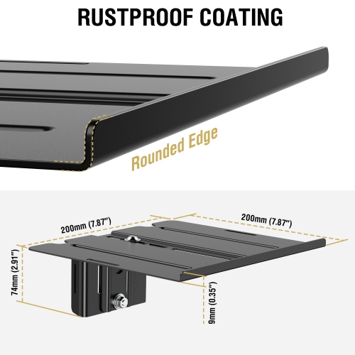 ZeboZap DIY Floating Shelf for Soundbars, Gaming Consoles | NO Drill | Pole Mount Shelf | Gazebo Shelf | Holds 7lbs | Fits 3"-16" Pole | Weatherproof