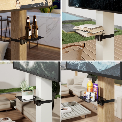 ZeboZap DIY Floating Shelf for Soundbars, Gaming Consoles | NO Drill | Pole Mount Shelf | Gazebo Shelf | Holds 7lbs | Fits 3"-16" Pole | Weatherproof