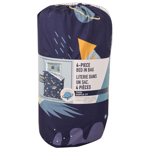 Nemcor 4-Piece Reversible Bed Set - Twin - Space