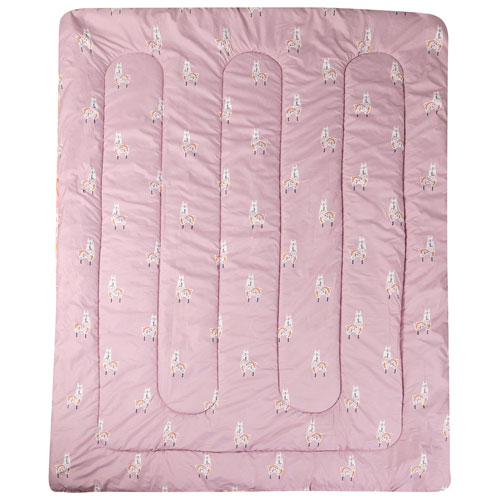 Nemcor 5-Piece Reversible Bed Set - Double - Llama (Pink & Purple)