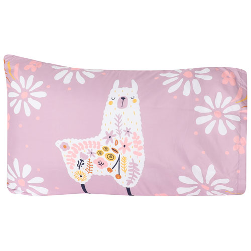 Nemcor 5-Piece Reversible Bed Set - Double - Llama (Pink & Purple)