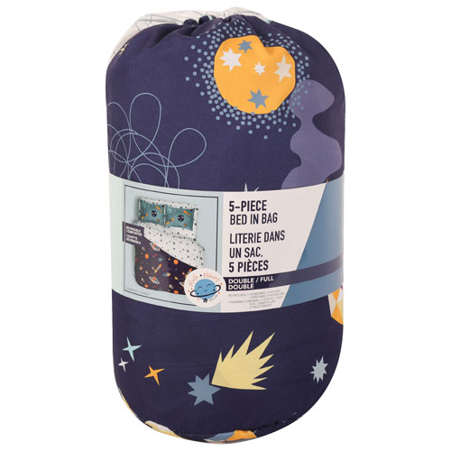 Nemcor 5-Piece Reversible Bed Set - Double - Space