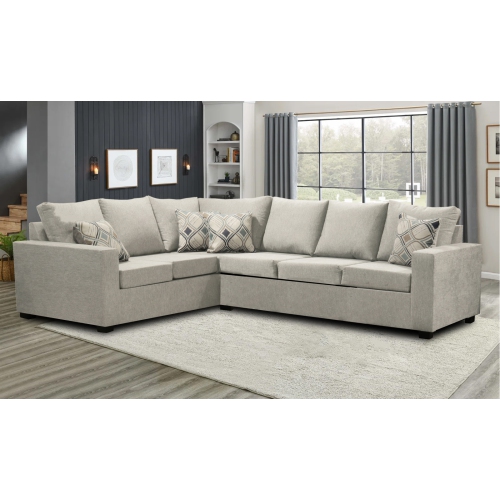 Infinite Imports – 302 Facing Right Sectional Sofa - Made In Canada With 2 Free Throw Pillows & FREE SHIPPING