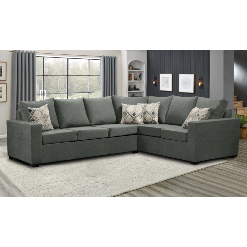 Infinite Imports – 302 Facing Left Sectional Sofa - Made In Canada With 2 Free Throw Pillows & FREE SHIPPING