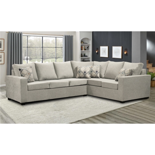 Infinite Imports – 302 Facing Left Sectional Sofa - Made In Canada With 2 Free Throw Pillows & FREE SHIPPING