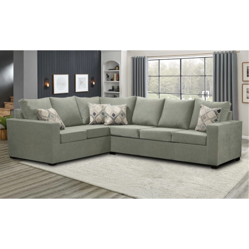 Infinite Imports – 302 Facing Right Sectional Sofa - Made In Canada With 2 Free Throw Pillows & FREE SHIPPING