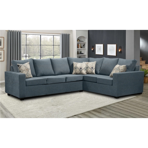 Infinite Imports – 302 Facing Left Sectional Sofa - Made In Canada With 2 Free Throw Pillows & FREE SHIPPING