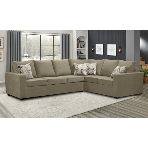 Infinite Imports – 302 Facing Left Sectional Sofa - Made In Canada With 2 Free Throw Pillows & FREE SHIPPING