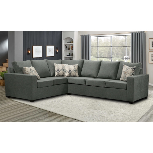 Infinite Imports – 302 Facing Right Sectional Sofa - Made In Canada With 2 Free Throw Pillows & FREE SHIPPING