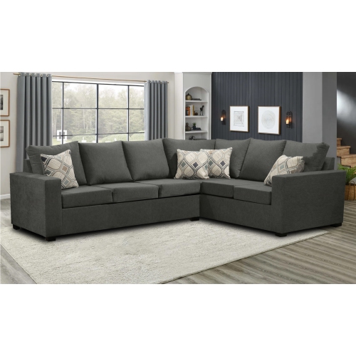 Infinite Imports – 302 Facing Left Sectional Sofa - Made In Canada With 2 Free Throw Pillows & FREE SHIPPING