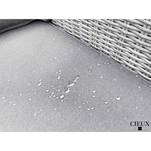 CIEUX Cannes Outdoor Patio Wicker Modular L-Shaped Sectional Sofa in Grey with Sunbrella Cushions