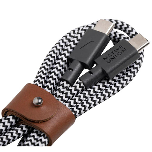 Câble USB-C à USB-C de 1,2 m de Native Union (BELT-C-ZEB-2-NP) - Zèbre