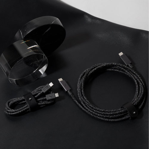 Native Union 1.2m (3.9 ft.) USB-C to USB-C Cable (BELT-C-CS-BLK-2-NP) - Cosmo Black