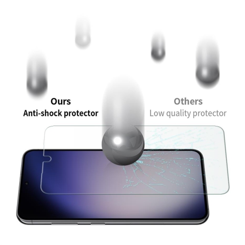 Protecteur d'écran en verre trempé [9H ASAHI] d'Uolo pour Galaxy S24+ de Samsung | Étui facile à installer