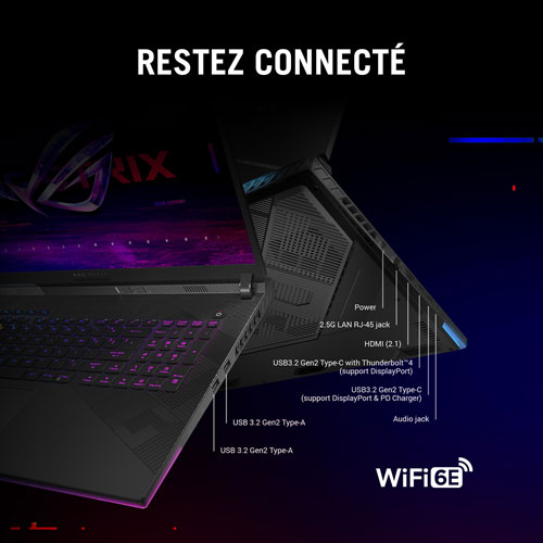 Portable de jeu Mini-DEL WQXGA 240 Hz de 18 po ROG Strix SCAR d'ASUS (Core i9-14900HX d'Intel/SSD 1 To/RAM 32 Go/RTX 4080)