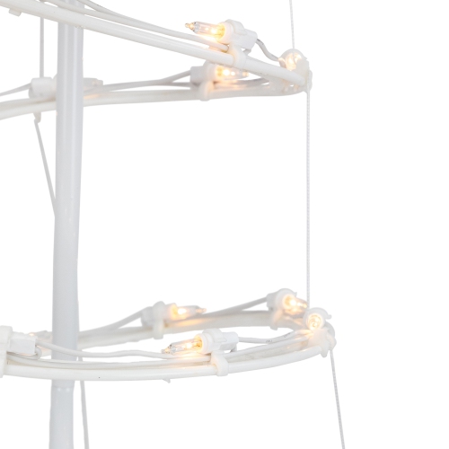 Lighted Spiral Christmas Cone Tree Outdoor Decoration - 4' - White - Clear Lights