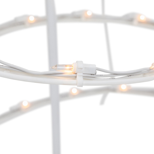 Lighted Spiral Christmas Cone Tree Outdoor Decoration - 4' - White - Clear Lights