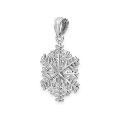 14K White Gold Snowflake Charm Pendant Necklace