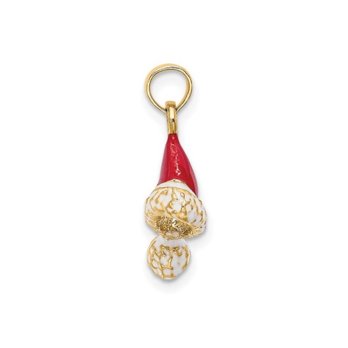 14K Yellow Gold Santa Hat Charm Pendant Necklace