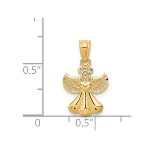 14K Yellow Gold Angel Charm Pendant Necklace
