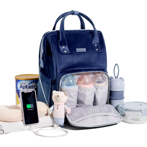 Sac à couches en velours côtelé Sunveno