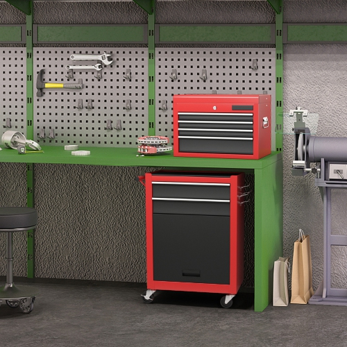 Costway 2 in 1 Rolling Cabinet Storage Chest Box Organizer w/ 6 Drawers