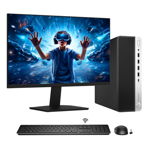 Refurbished - HP ProDesk 600 G5 SFF Windows 11 Pro Desktop PC Computer Combo - New 24 inch Monitor (Intel Hexa-Core i5 9th Gen Processor/ 16GB DDR4