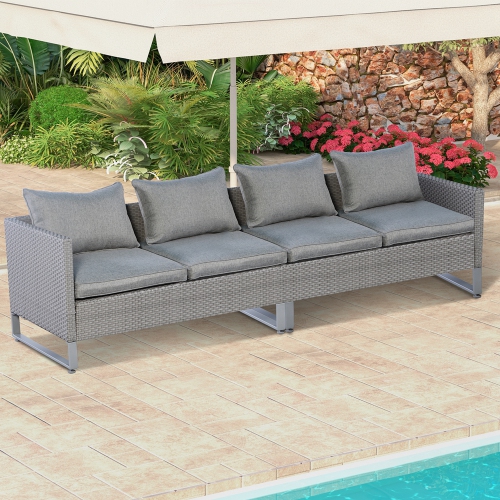 Ensemble de patio modulaire 2pcs DE Costway avec divan, siège rembourré, gris jardin