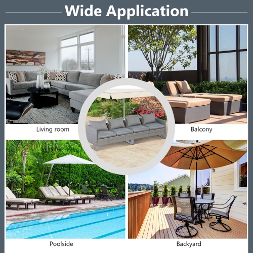 Ensemble de patio modulaire 2pcs DE Costway avec divan, siège rembourré, gris jardin