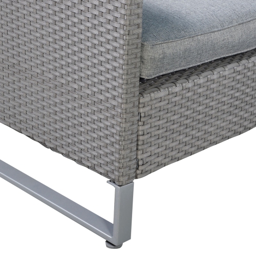 Ensemble de patio modulaire 2pcs DE Costway avec divan, siège rembourré, gris jardin