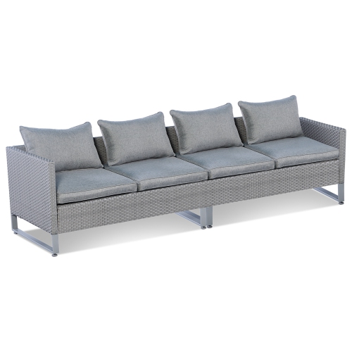 Ensemble de patio modulaire 2pcs DE Costway avec divan, siège rembourré, gris jardin